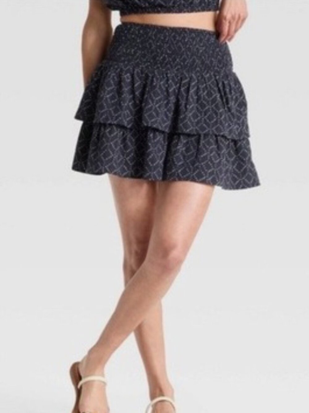 🧡3/$15 Universal Thread Navy Tiered Ruffle Mini Skirt Women's XL